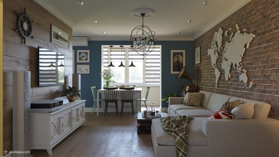 Декоративный кирпич в классическом интерьере