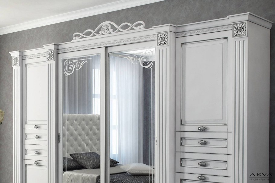 Дверь океан Дрезден-1 с патиной серебро