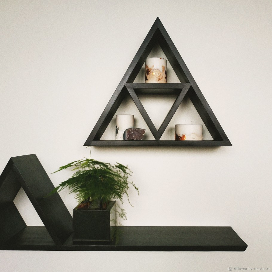 Настенные полки треугольники