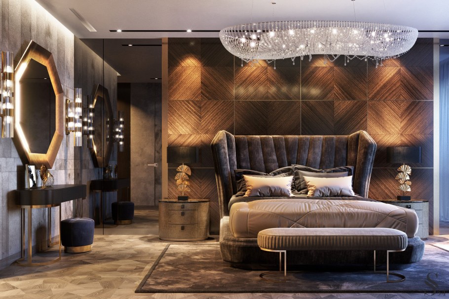 Спальня в стиле лакшери
