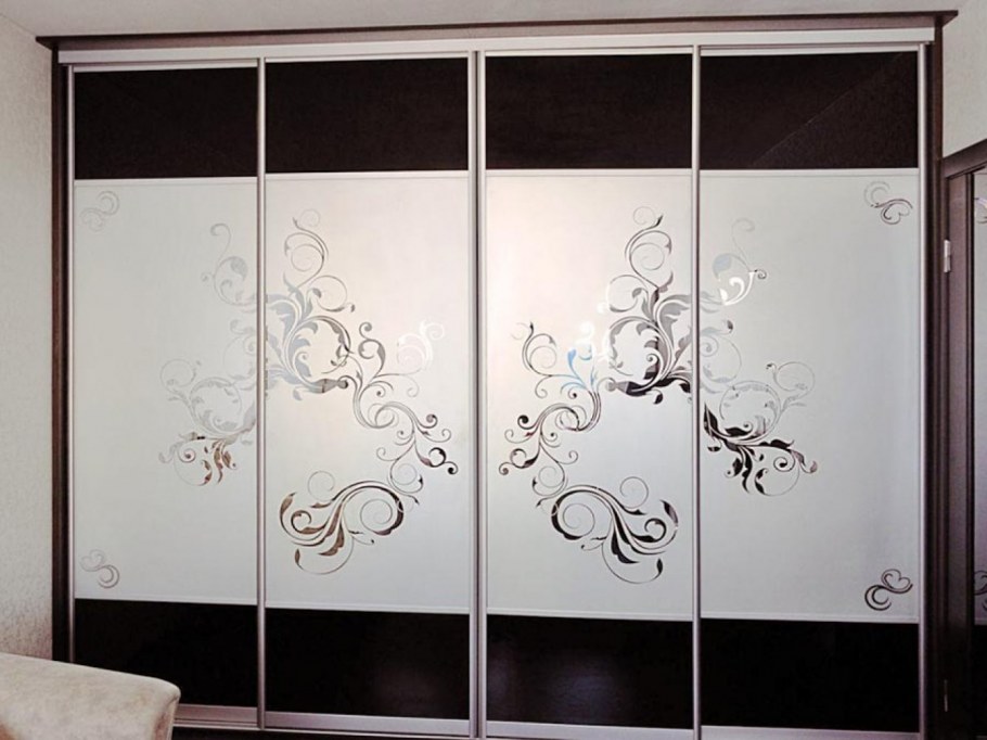 Двери шкафа купе 3 двери пескоструй