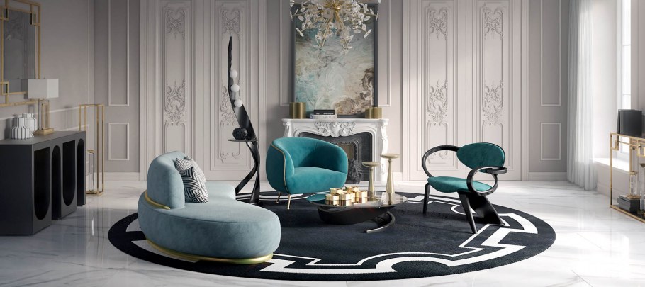 Кресло в интерьере арт деко