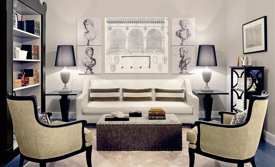 Диван в интерьере арт деко