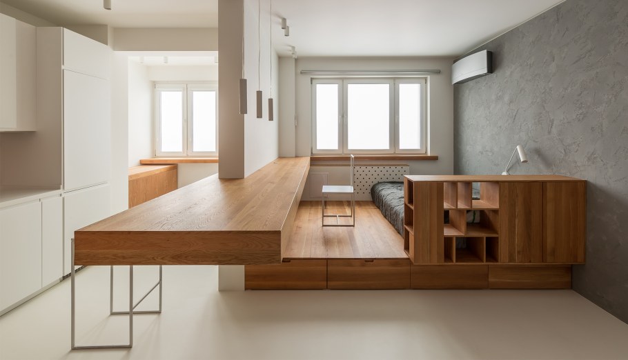 Подиум в однокомнатной квартире