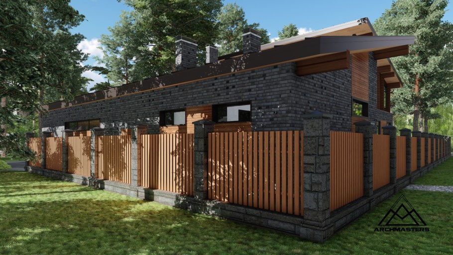 Забор в стиле Шале