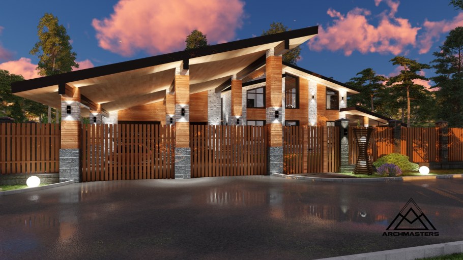 Забор в стиле Райта