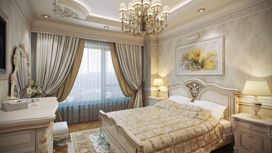 Классический интерьер спальни