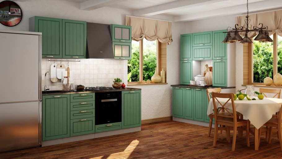 Кухня София Лондон дуб крем изумруд