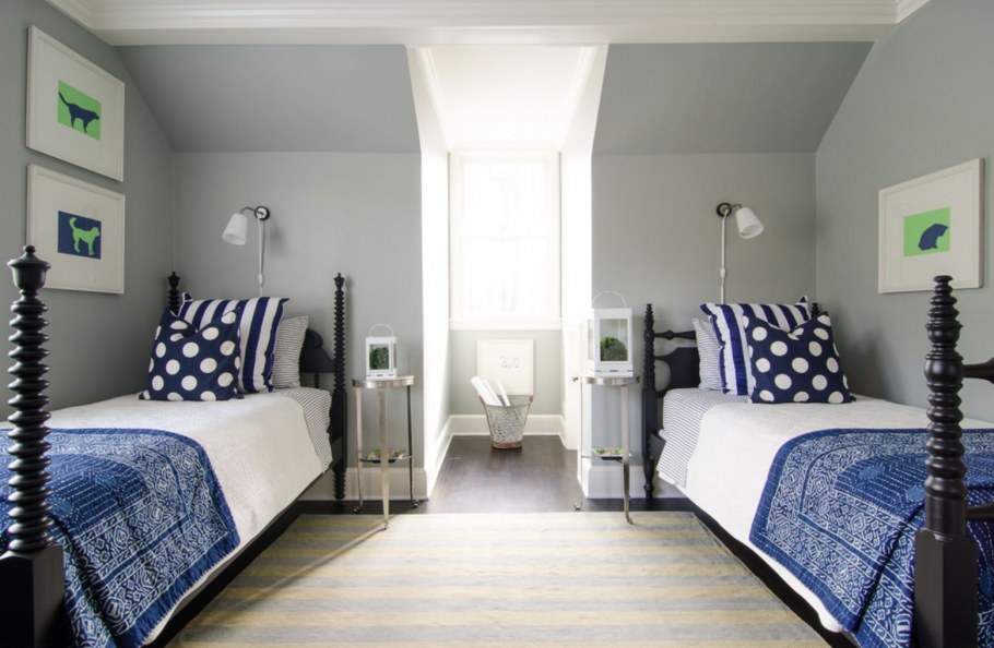 Серая спальня для подростка