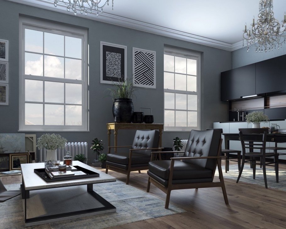 Интерьер в доме в серых тонах