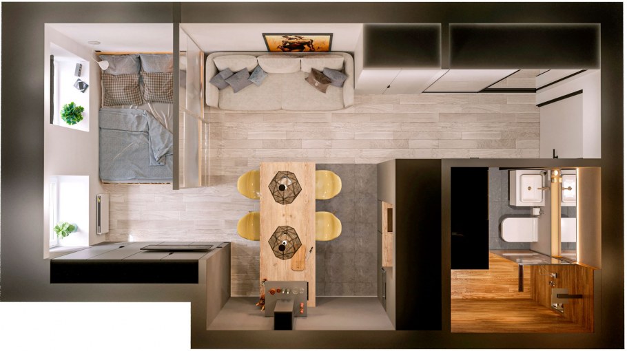 Планировка студии 30 кв