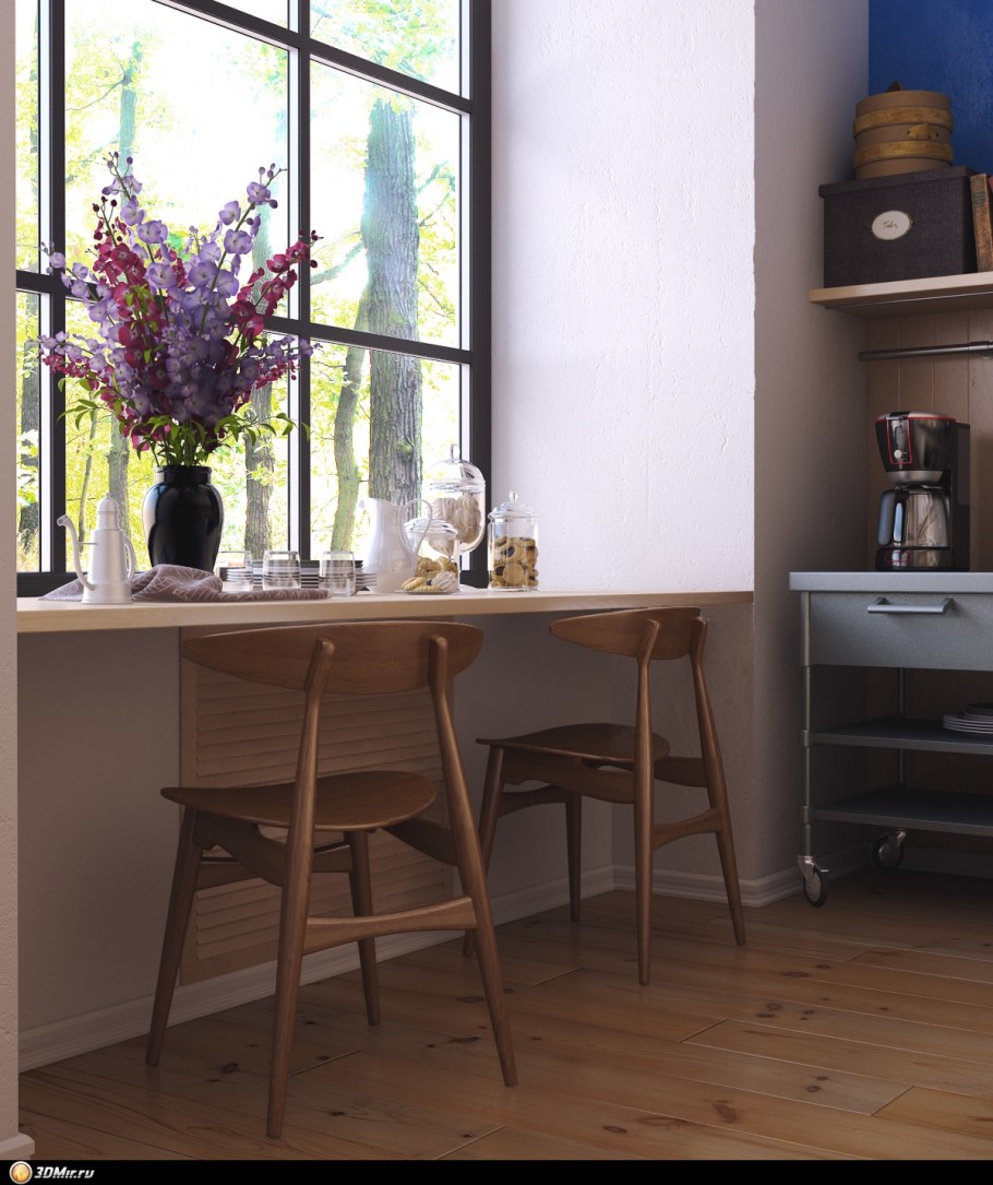 Широкий подоконник