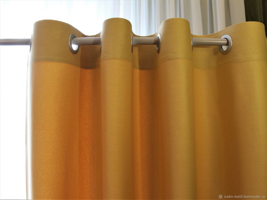 Льняные шторы на люверсах