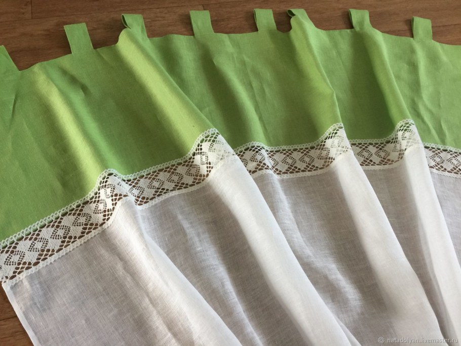 Льняные шторы на петлях