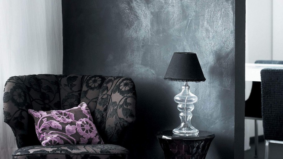 Бархатная краска для стен в интерьере