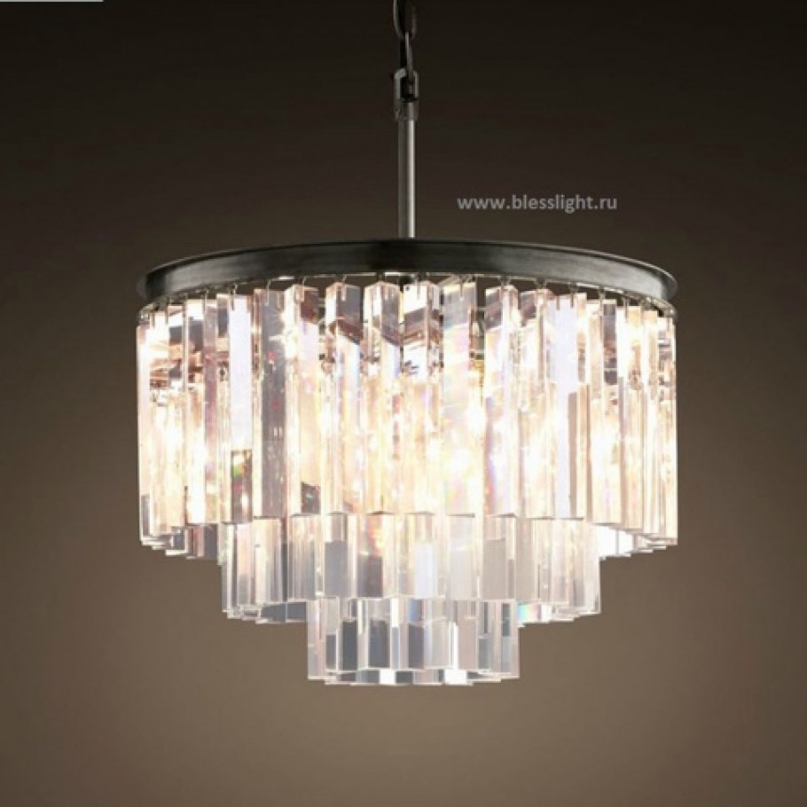 Люстра rh 1920s Odeon Clear Glass Fringe Chandelier