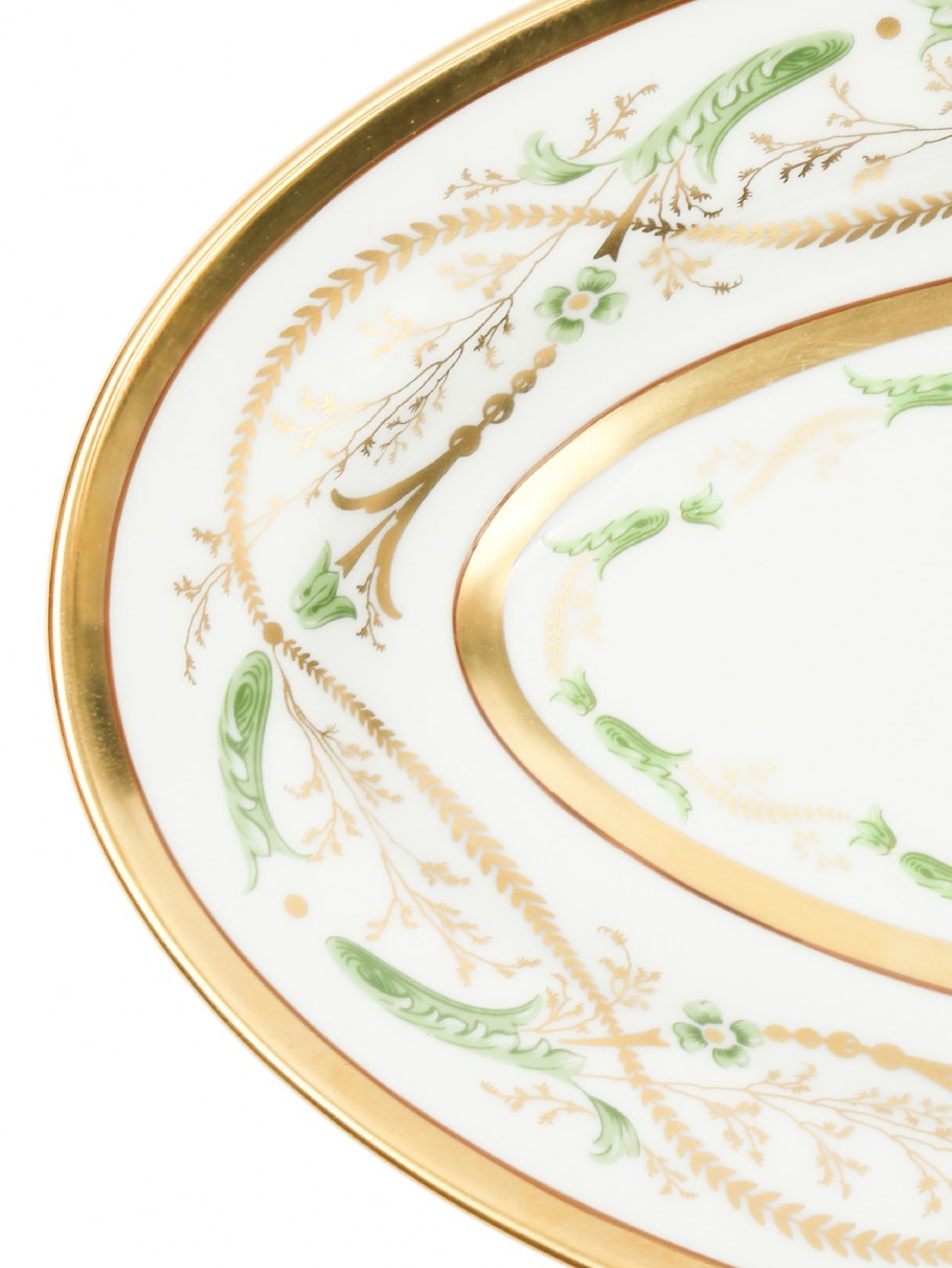 Селёдочница белая с золотой каёмкой