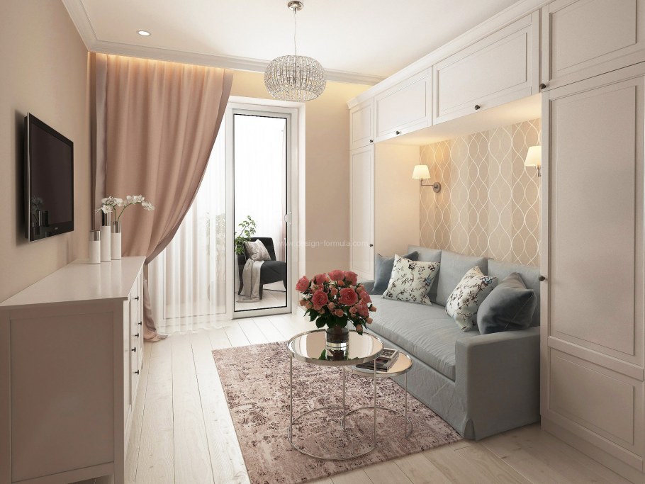 Однокомнатная квартира в бежевых тонах