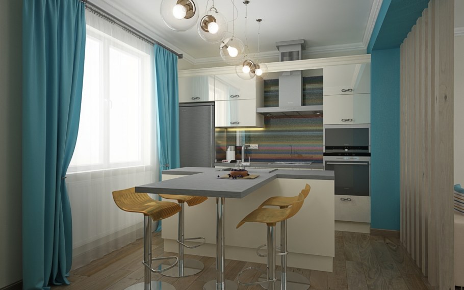 Бирюзовая кухня икеа