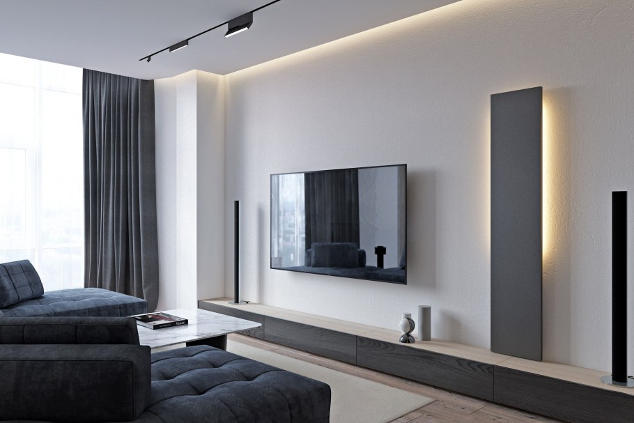 Дизайнерская стена под телевизор