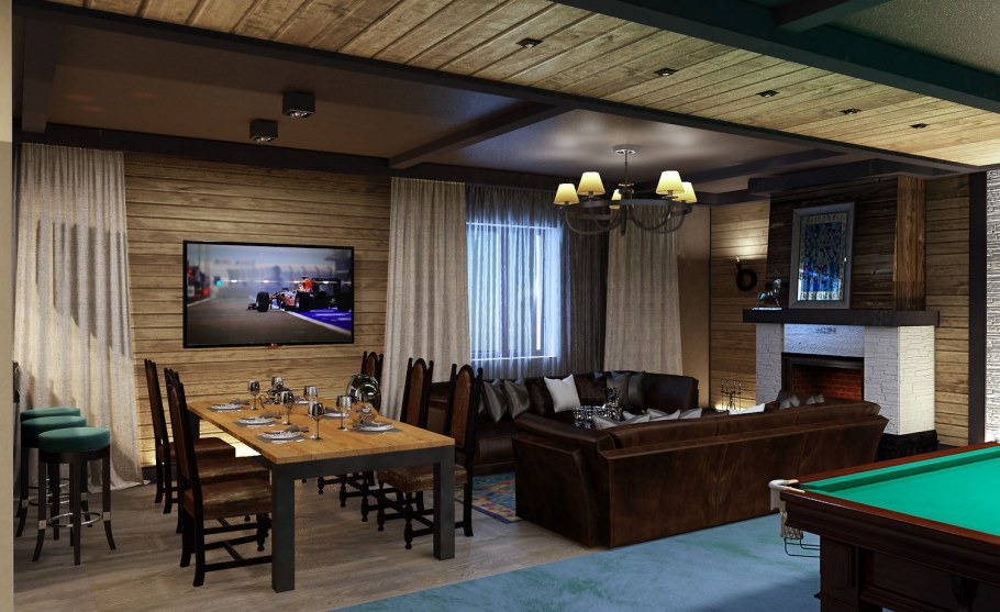 Баня с баром интерьер