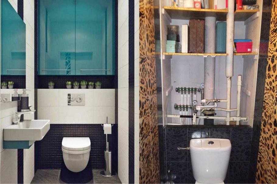 Прячем трубы в санузле