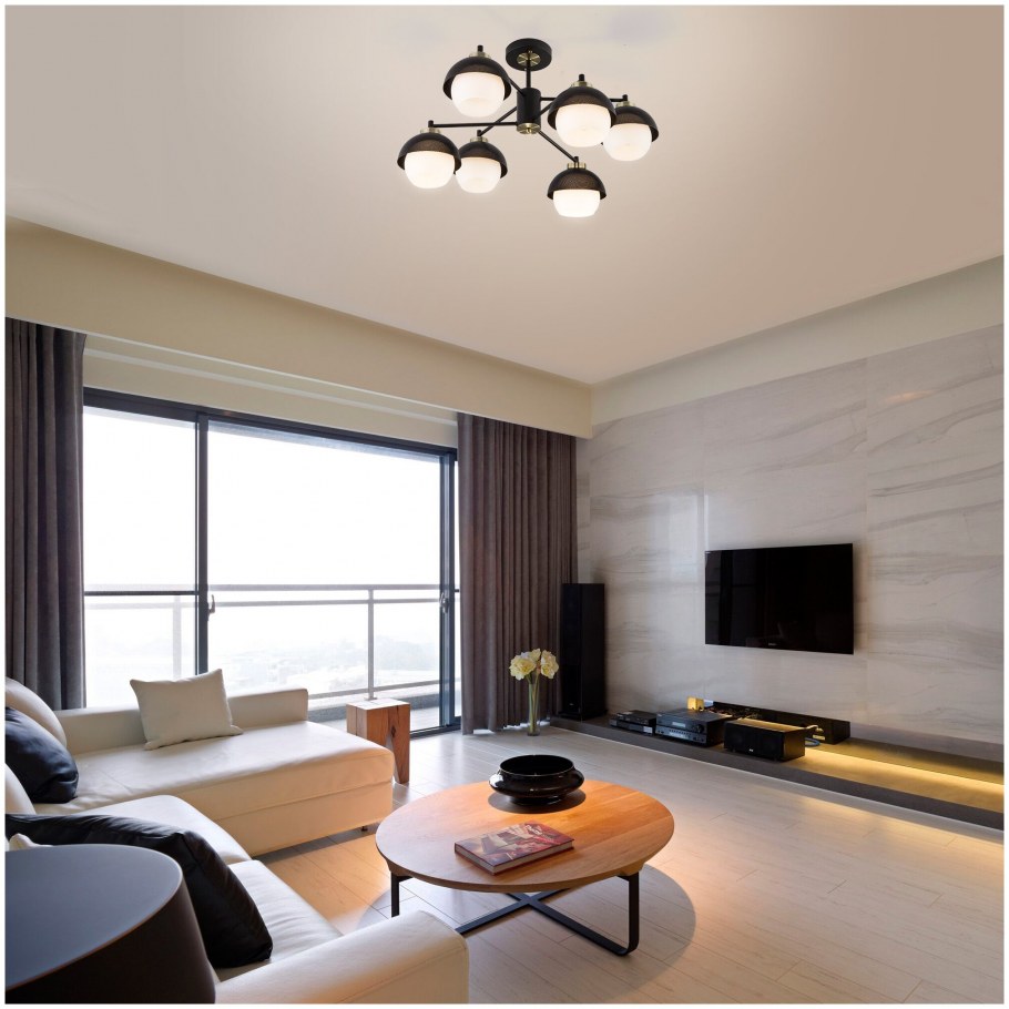 70106/6 Черный потолочная люстра в стиле лофт