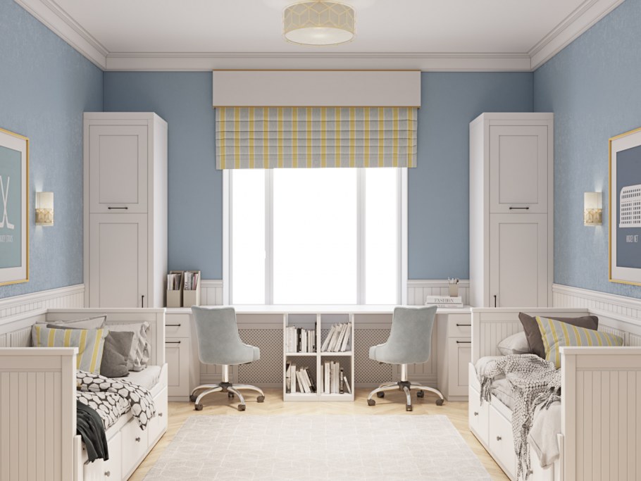 Детская для двух школьников Сканди стиле