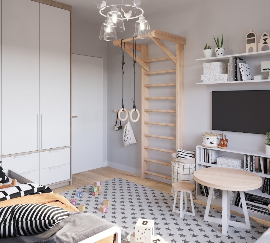 Детская в скандинавском стиле для девочек икея