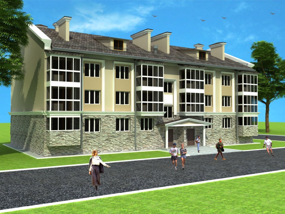 Проекты трехэтажных многоквартирных домов