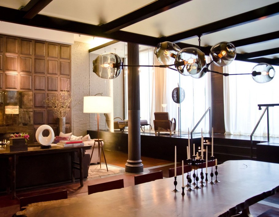 Люстры лофт в интерьере