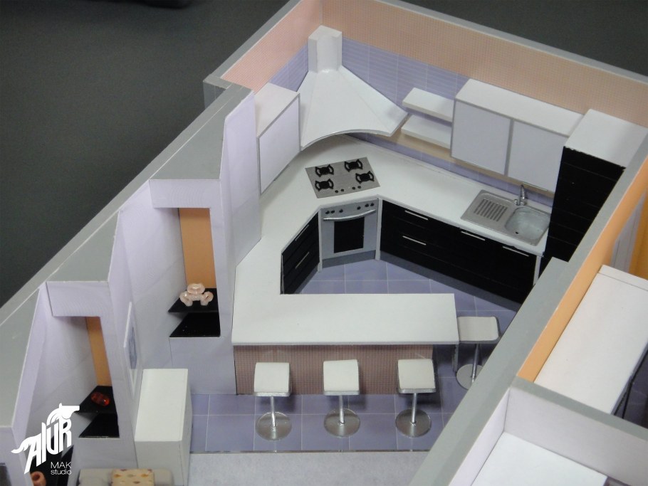 Макет интерьера кухни