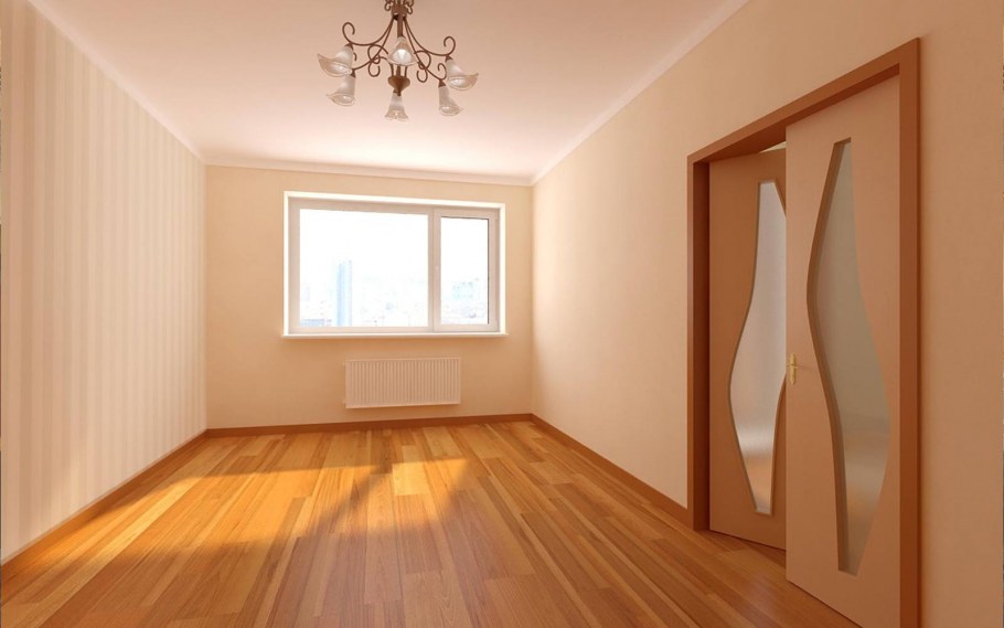 Зал совмещенный с кухней аркой