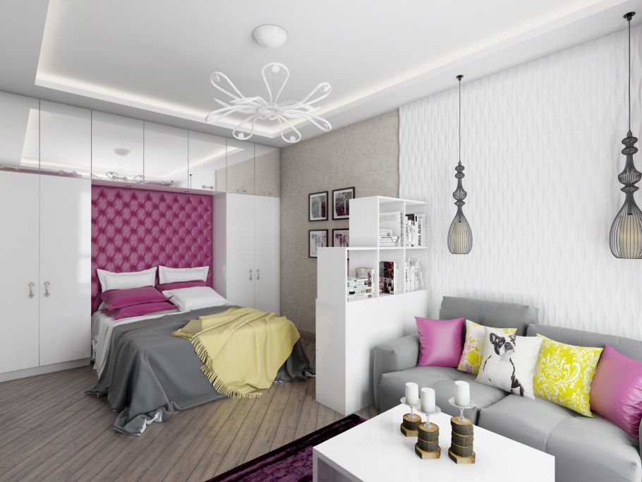 Спальня совмещенная с гостиной