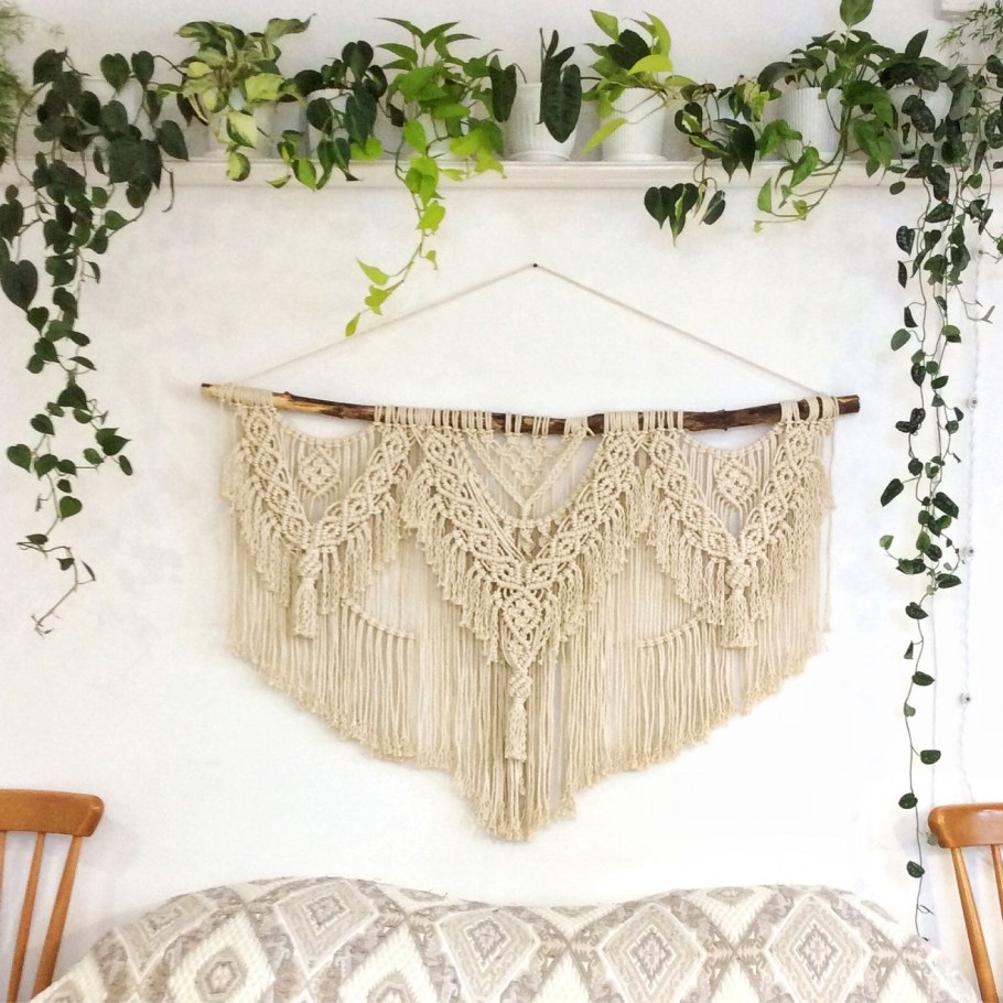 Макраме панно с карманами