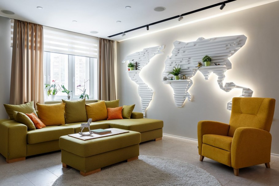 Интересные решения в интерьере гостиной