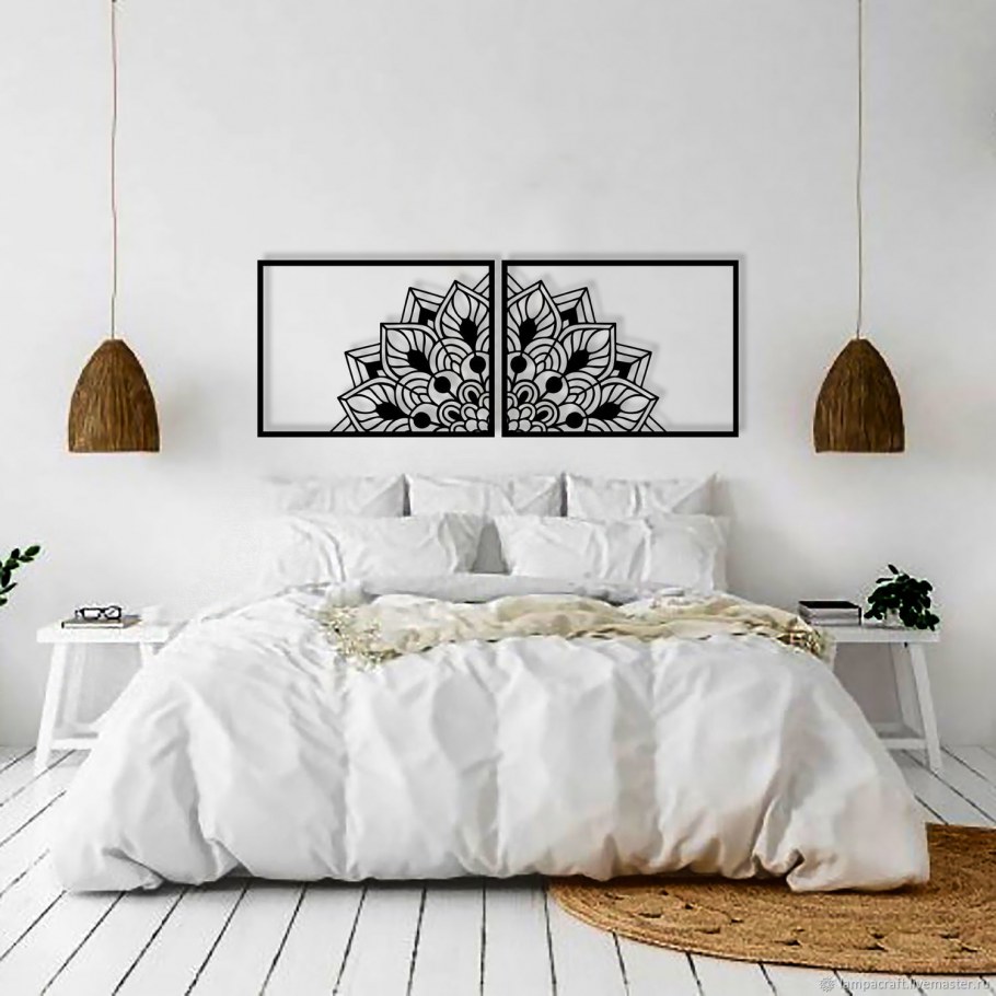 Декор стен в спальне