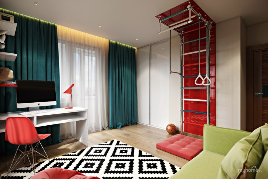 Яркая комната для подростка мальчика