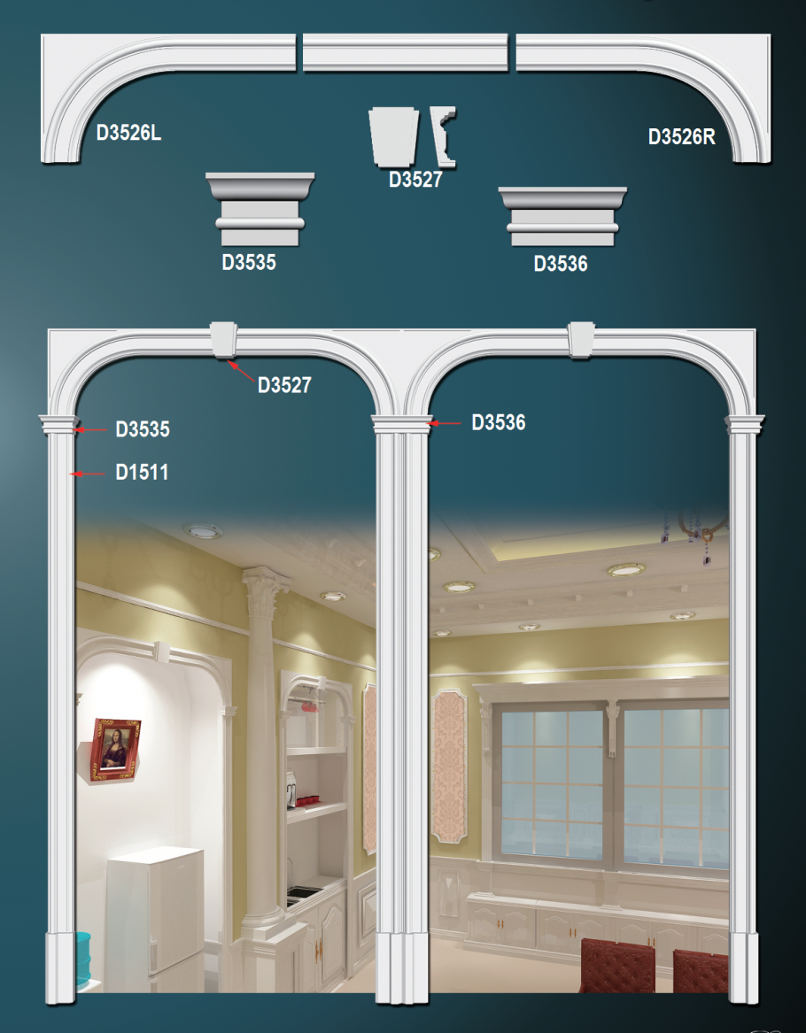Обрамление дверных проемов d3535