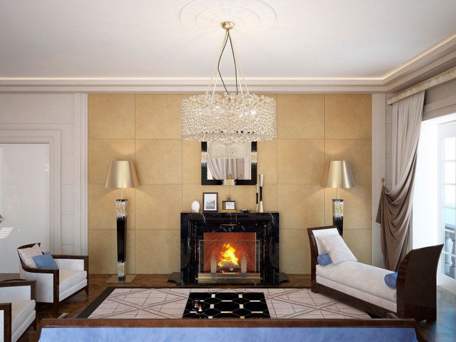 Гостинная камин Неоклассика