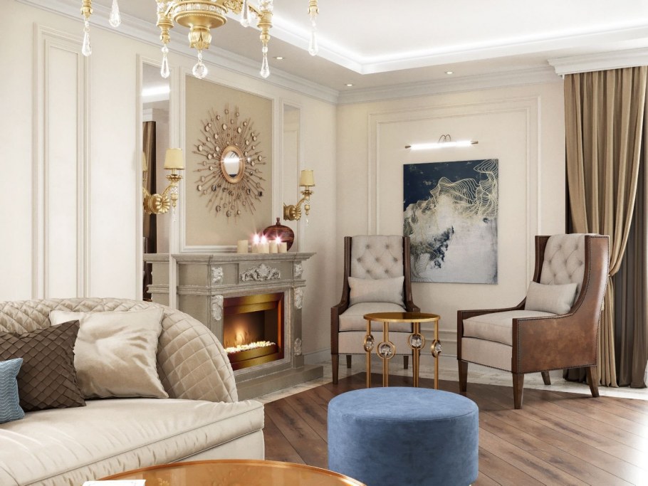 Камин Неоклассика белый