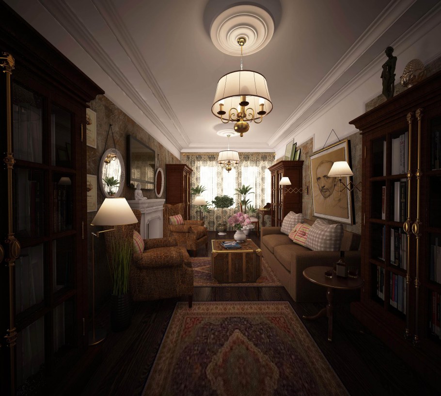 Английский стиль в интерьере освещение