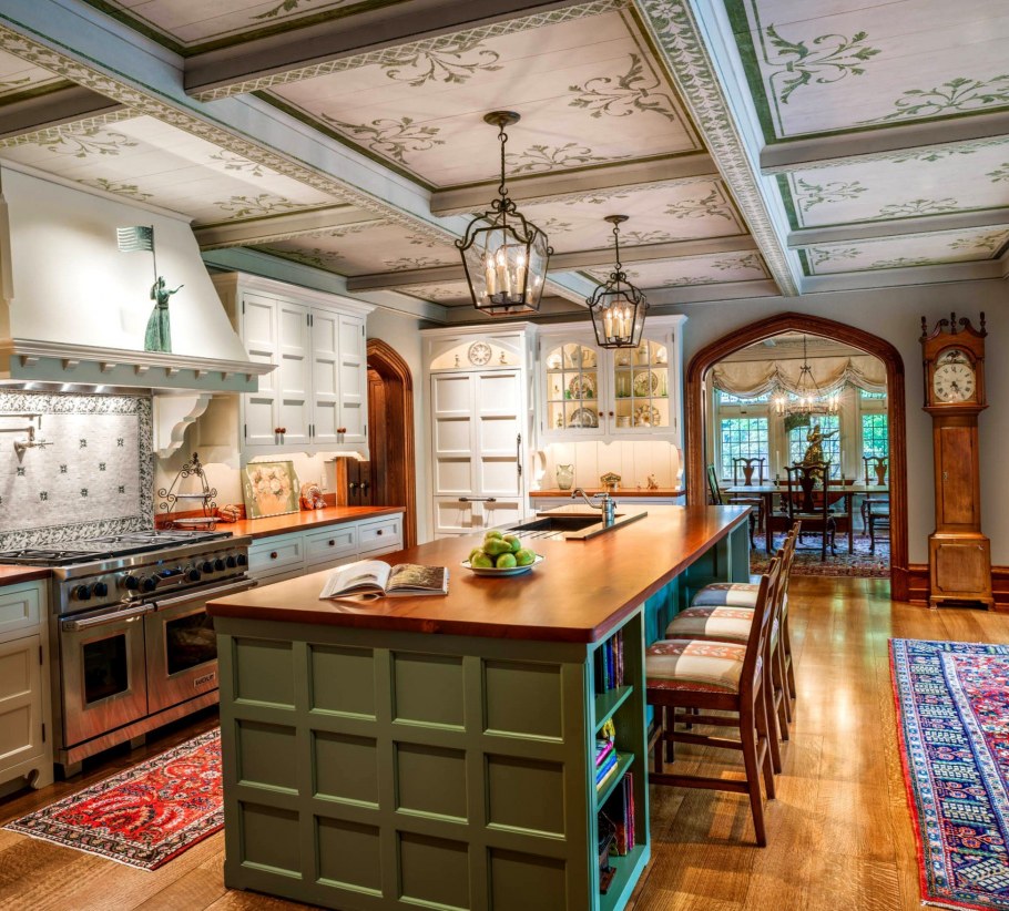 Кессонный потолок английский стиль