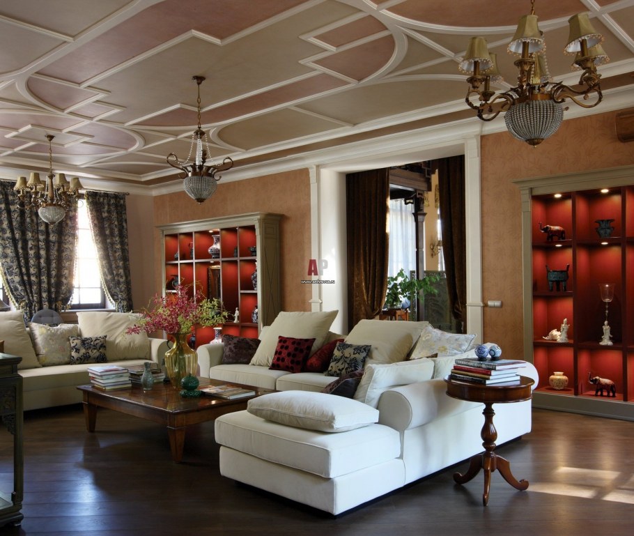 Кессонный потолок в интерьере