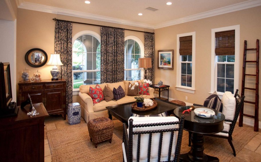 Шторы в гостиную в стиле Эклектика 2021