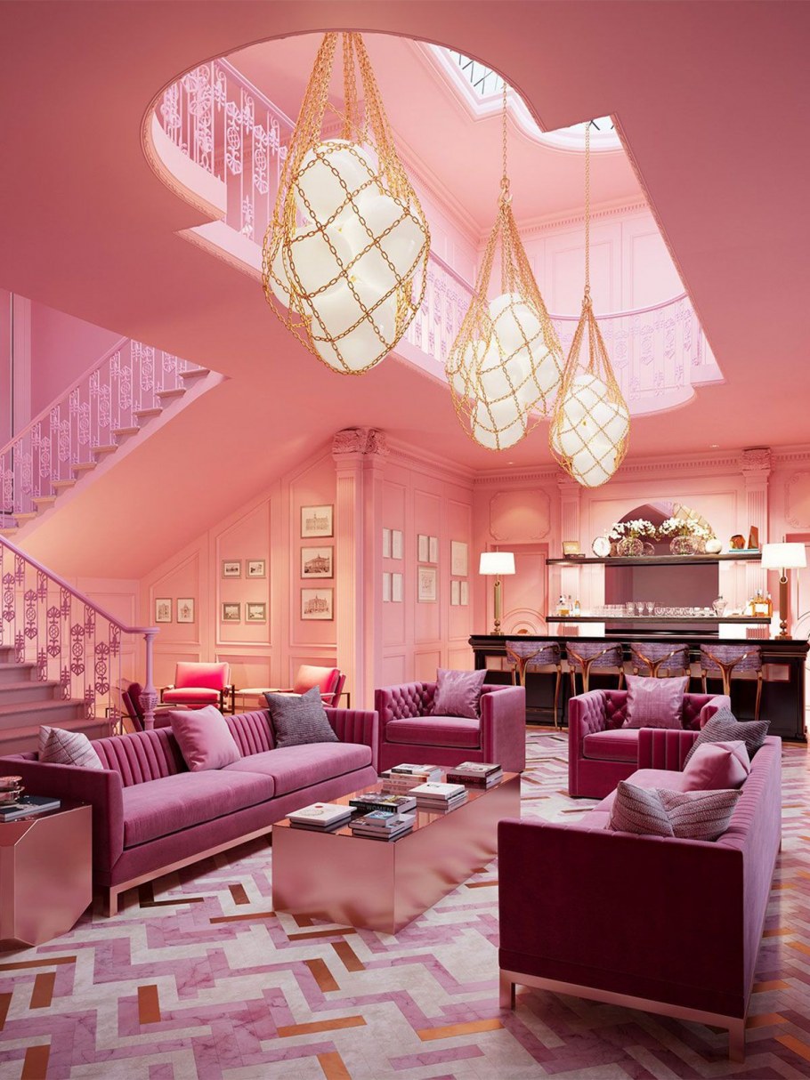 Розовый интерьер