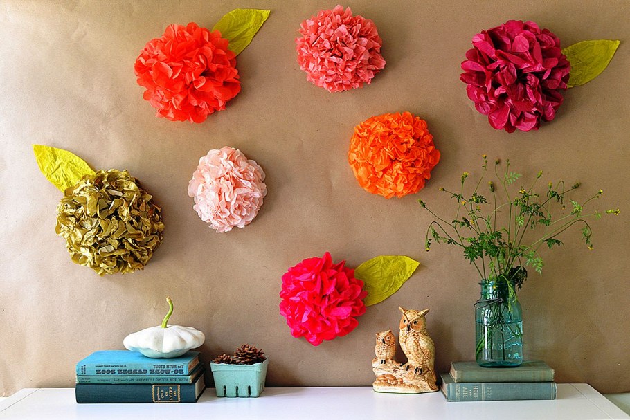 Бумажные цветы для декора