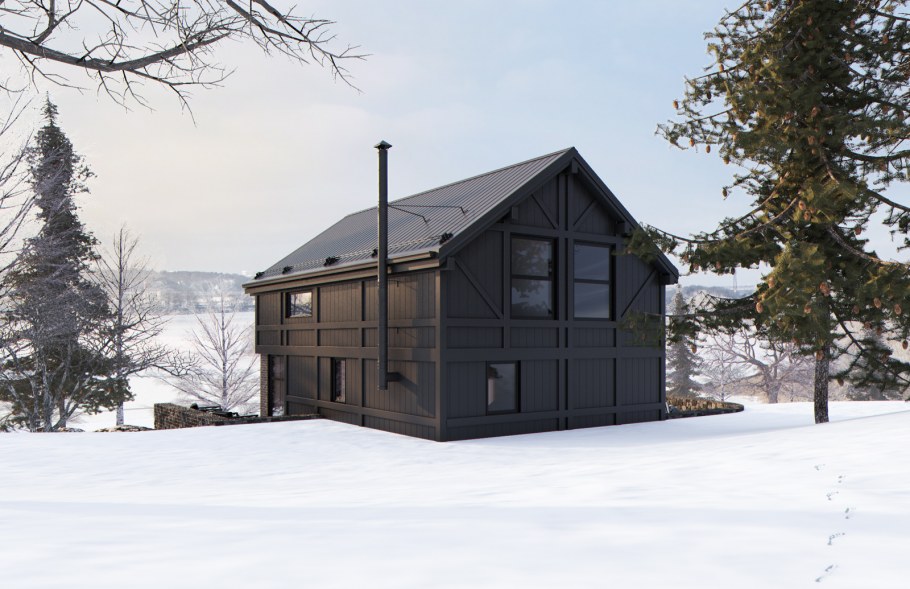 Черный каркасный дом