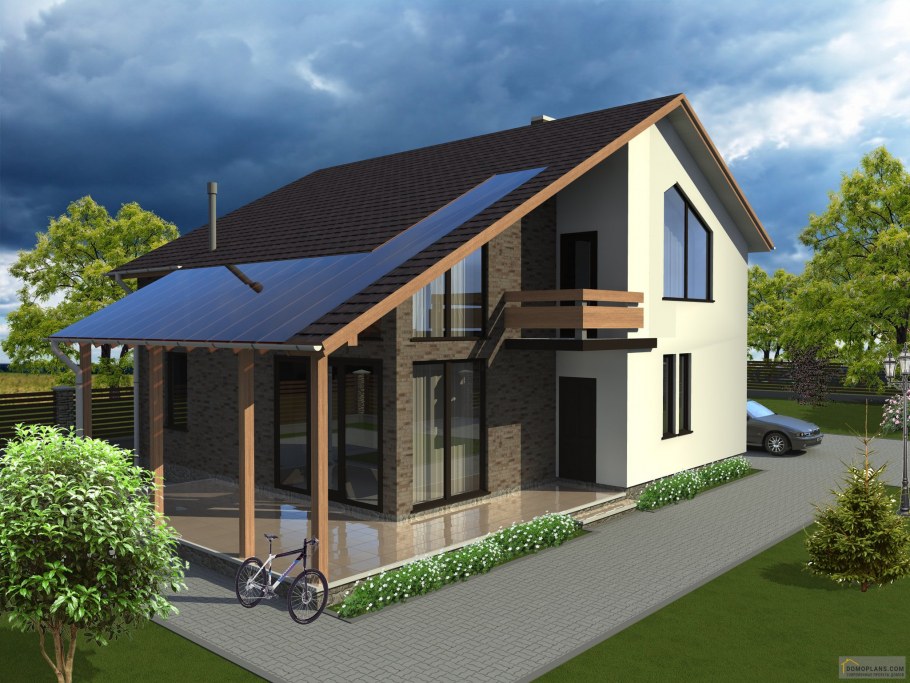 Дом с мансардой и террасой 120кв