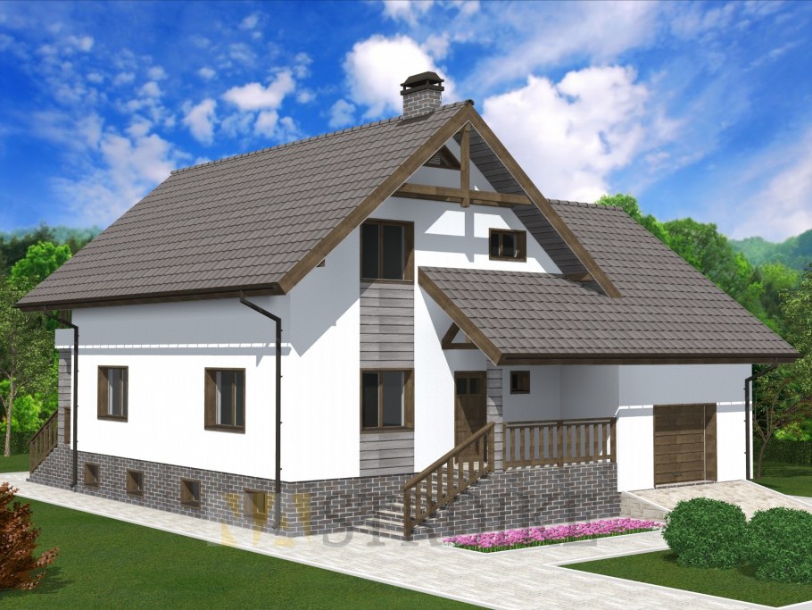 Дом 60кв м газобетона с мансардой